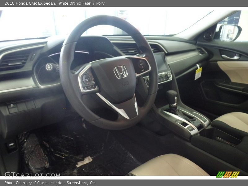 White Orchid Pearl / Ivory 2018 Honda Civic EX Sedan