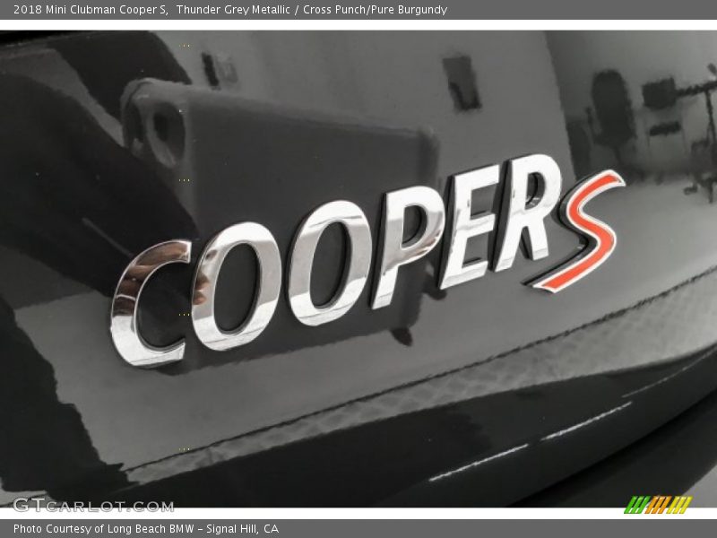 Thunder Grey Metallic / Cross Punch/Pure Burgundy 2018 Mini Clubman Cooper S