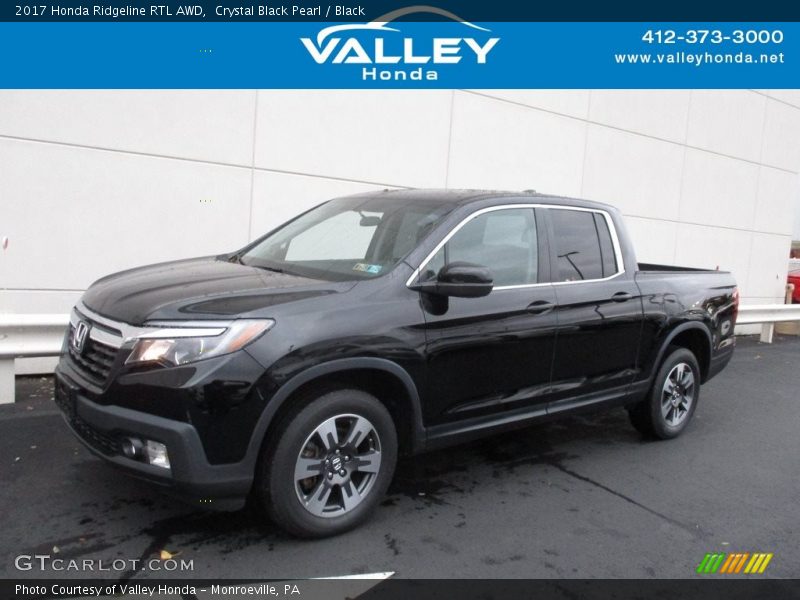 Crystal Black Pearl / Black 2017 Honda Ridgeline RTL AWD