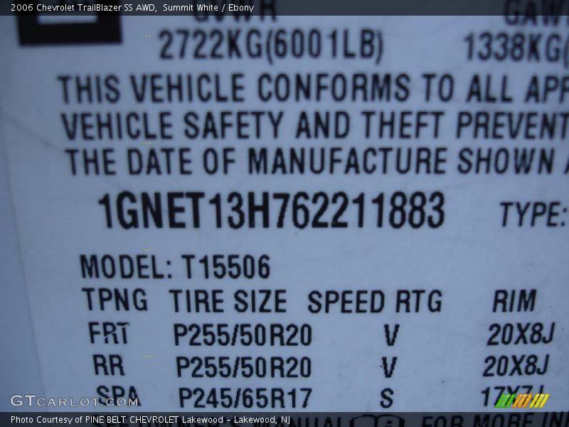 Summit White / Ebony 2006 Chevrolet TrailBlazer SS AWD