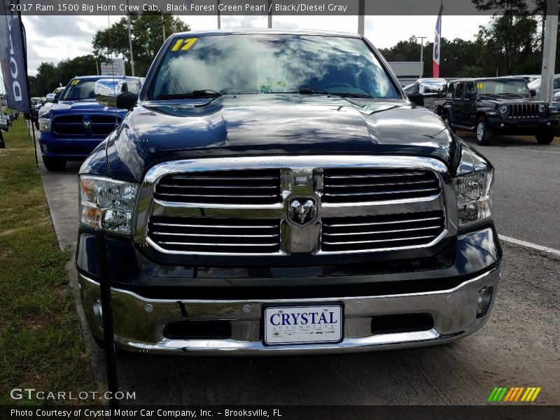 Black Forest Green Pearl / Black/Diesel Gray 2017 Ram 1500 Big Horn Crew Cab