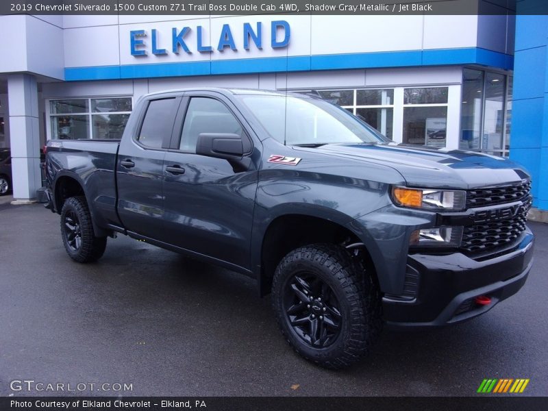 Shadow Gray Metallic / Jet Black 2019 Chevrolet Silverado 1500 Custom Z71 Trail Boss Double Cab 4WD