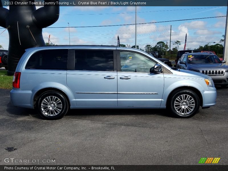 Crystal Blue Pearl / Black/Light Graystone 2013 Chrysler Town & Country Touring - L