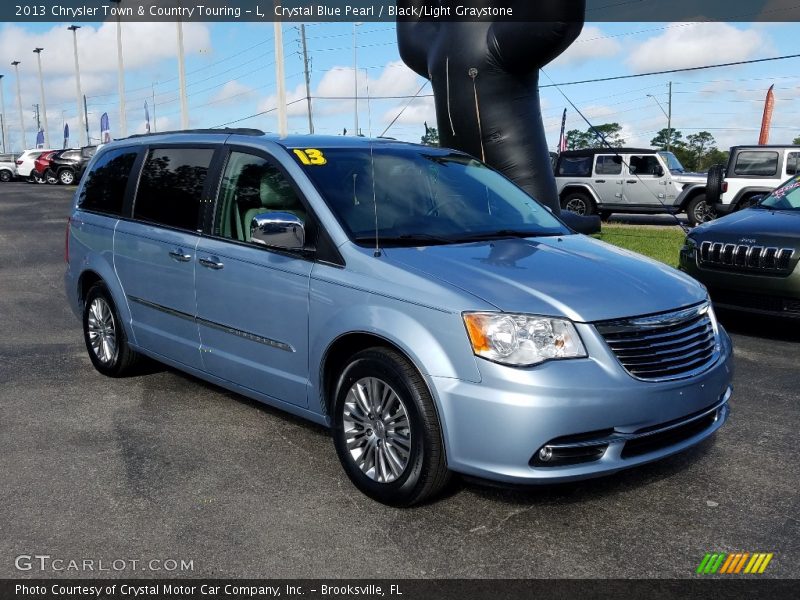 Crystal Blue Pearl / Black/Light Graystone 2013 Chrysler Town & Country Touring - L