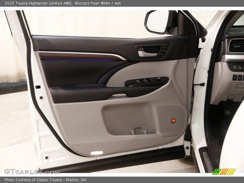Blizzard Pearl White / Ash 2015 Toyota Highlander Limited AWD
