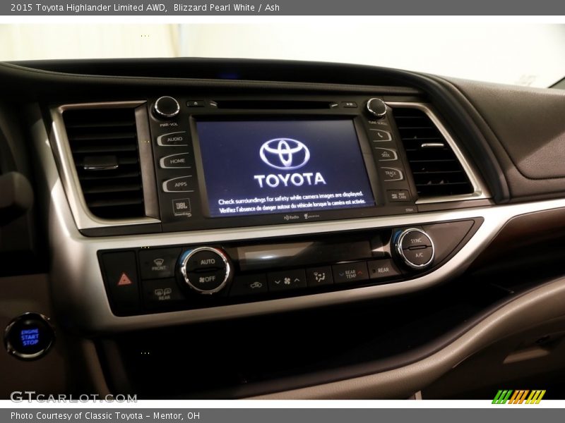 Blizzard Pearl White / Ash 2015 Toyota Highlander Limited AWD