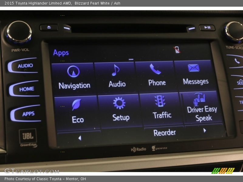 Blizzard Pearl White / Ash 2015 Toyota Highlander Limited AWD
