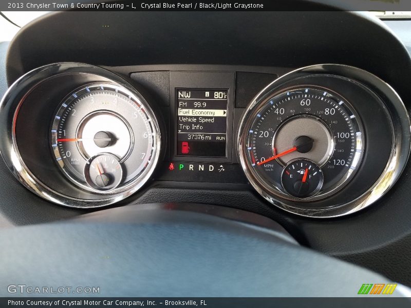 Crystal Blue Pearl / Black/Light Graystone 2013 Chrysler Town & Country Touring - L