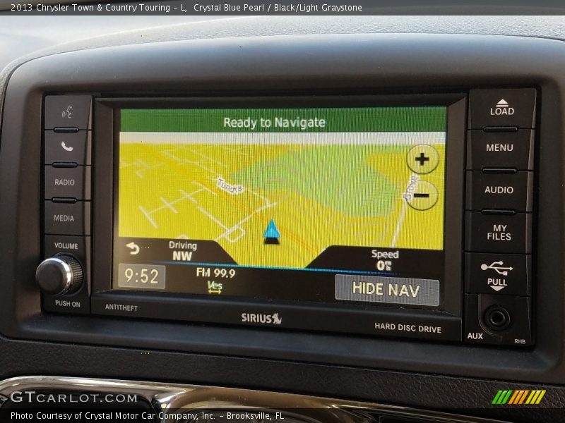 Crystal Blue Pearl / Black/Light Graystone 2013 Chrysler Town & Country Touring - L