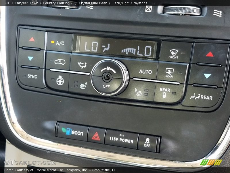 Crystal Blue Pearl / Black/Light Graystone 2013 Chrysler Town & Country Touring - L