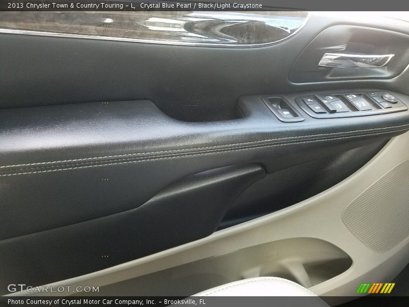 Crystal Blue Pearl / Black/Light Graystone 2013 Chrysler Town & Country Touring - L