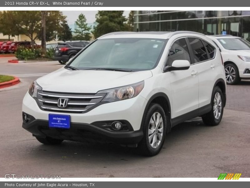 White Diamond Pearl / Gray 2013 Honda CR-V EX-L