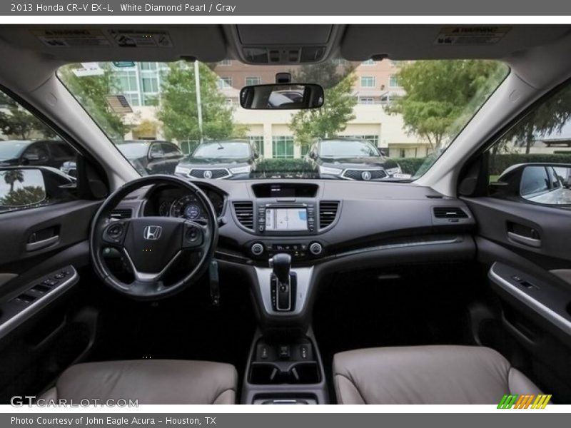 White Diamond Pearl / Gray 2013 Honda CR-V EX-L