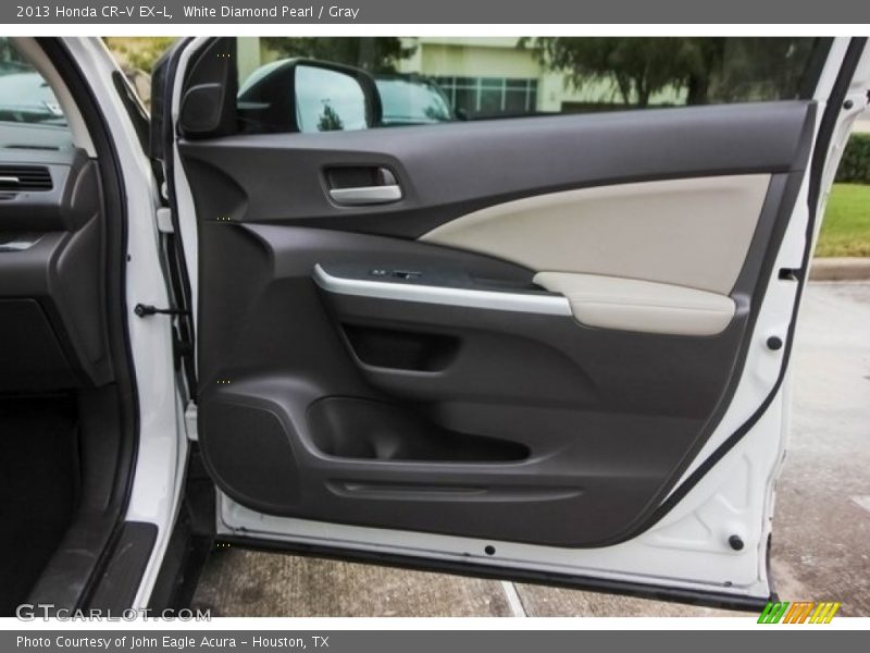 White Diamond Pearl / Gray 2013 Honda CR-V EX-L
