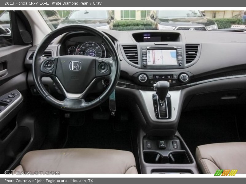 White Diamond Pearl / Gray 2013 Honda CR-V EX-L