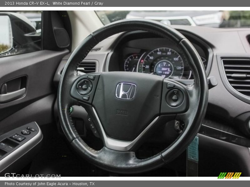 White Diamond Pearl / Gray 2013 Honda CR-V EX-L