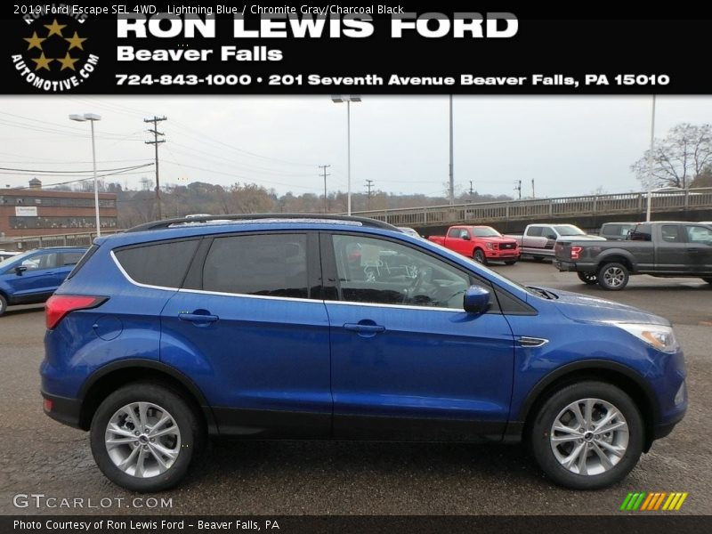 Lightning Blue / Chromite Gray/Charcoal Black 2019 Ford Escape SEL 4WD
