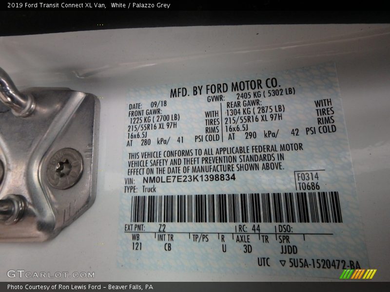 White / Palazzo Grey 2019 Ford Transit Connect XL Van