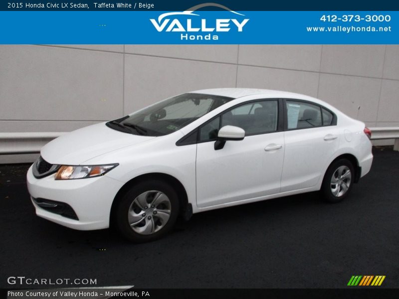 Taffeta White / Beige 2015 Honda Civic LX Sedan