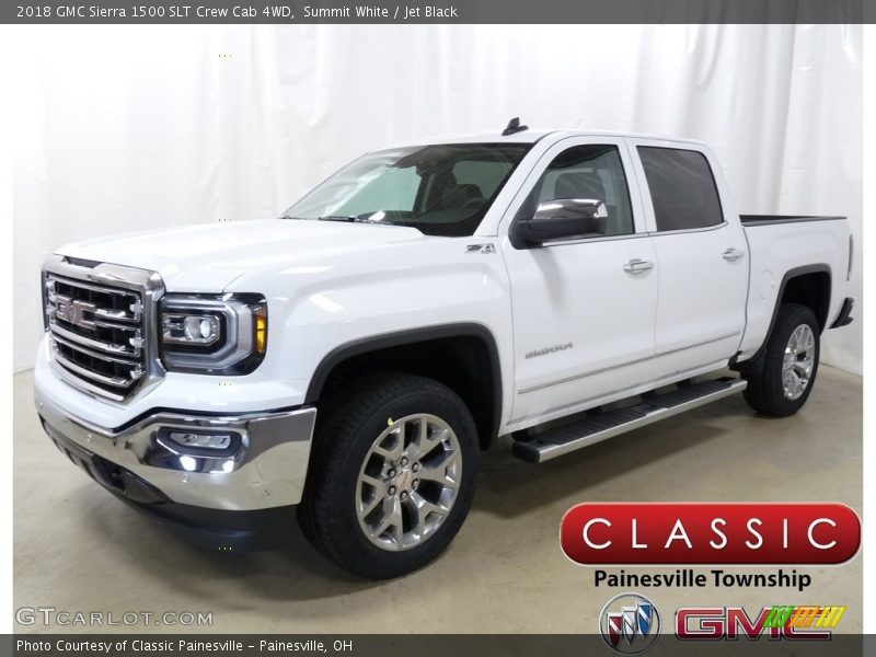 Summit White / Jet Black 2018 GMC Sierra 1500 SLT Crew Cab 4WD