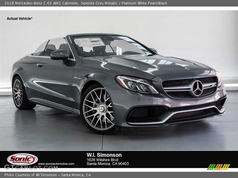 Selenite Grey Metallic / Platinum White Pearl/Black 2018 Mercedes-Benz C 63 AMG Cabriolet