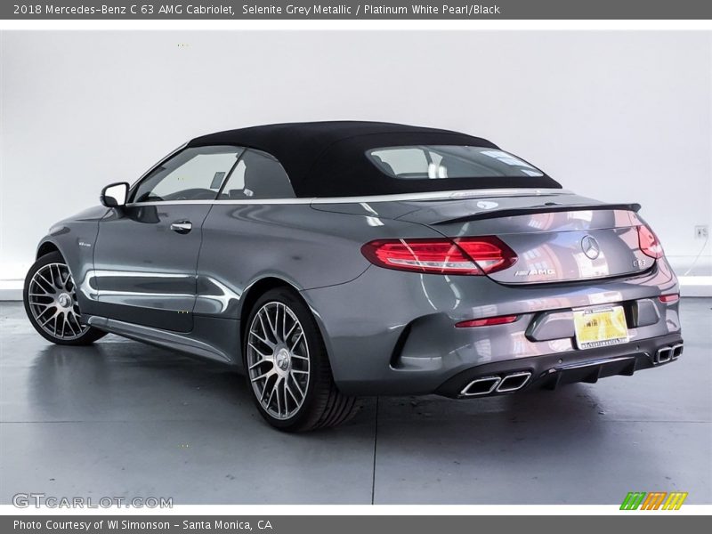 Selenite Grey Metallic / Platinum White Pearl/Black 2018 Mercedes-Benz C 63 AMG Cabriolet