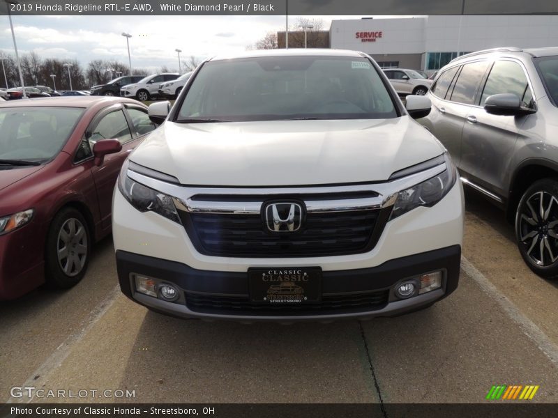 White Diamond Pearl / Black 2019 Honda Ridgeline RTL-E AWD