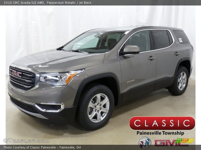 Pepperdust Metallic / Jet Black 2019 GMC Acadia SLE AWD