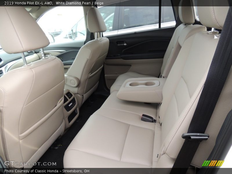 White Diamond Pearl / Beige 2019 Honda Pilot EX-L AWD