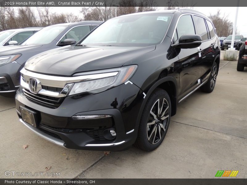 Crystal Black Pearl / Gray 2019 Honda Pilot Elite AWD