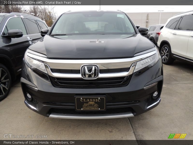 Crystal Black Pearl / Gray 2019 Honda Pilot Elite AWD