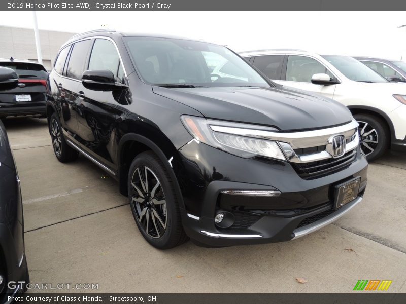 Crystal Black Pearl / Gray 2019 Honda Pilot Elite AWD