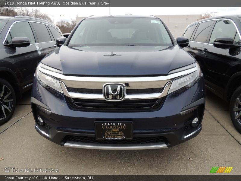 Obsidian Blue Pearl / Gray 2019 Honda Pilot Touring AWD