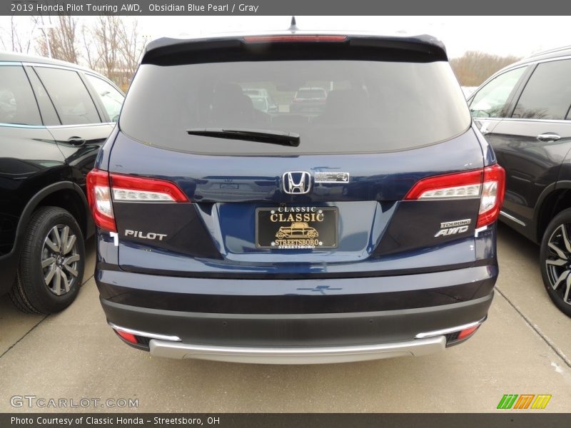 Obsidian Blue Pearl / Gray 2019 Honda Pilot Touring AWD