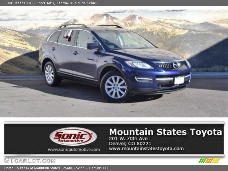 Stormy Blue Mica / Black 2008 Mazda CX-9 Sport AWD