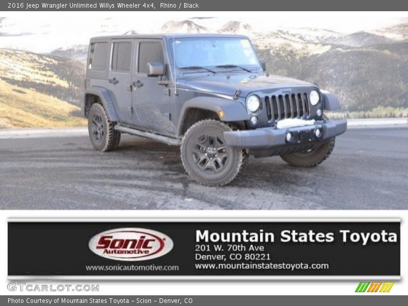 Rhino / Black 2016 Jeep Wrangler Unlimited Willys Wheeler 4x4