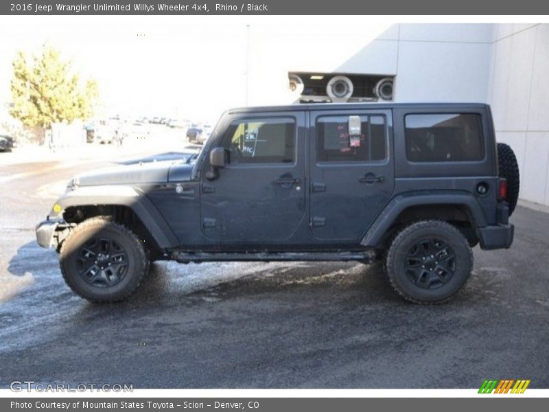 Rhino / Black 2016 Jeep Wrangler Unlimited Willys Wheeler 4x4