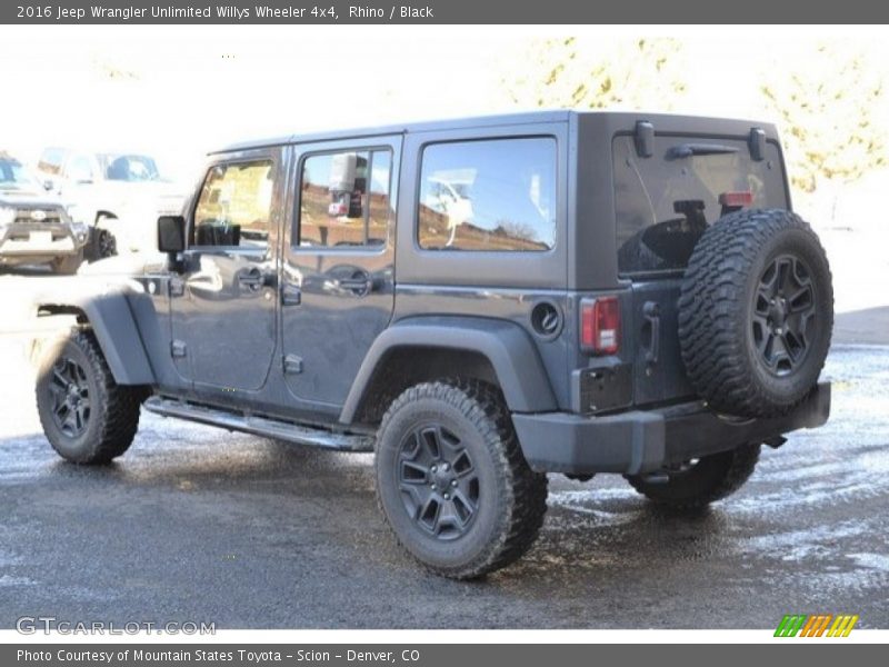 Rhino / Black 2016 Jeep Wrangler Unlimited Willys Wheeler 4x4
