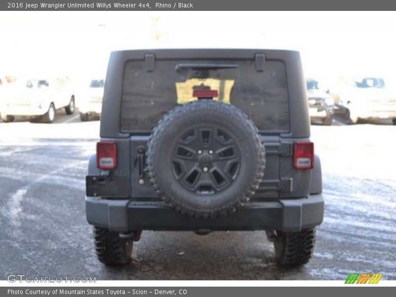 Rhino / Black 2016 Jeep Wrangler Unlimited Willys Wheeler 4x4