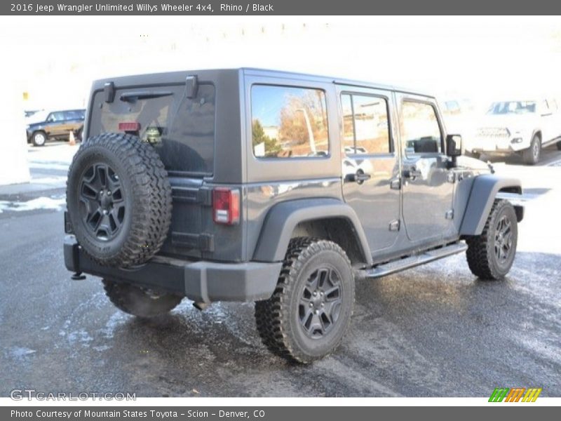 Rhino / Black 2016 Jeep Wrangler Unlimited Willys Wheeler 4x4