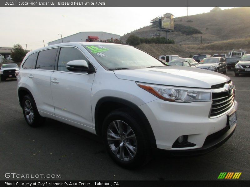 Blizzard Pearl White / Ash 2015 Toyota Highlander LE