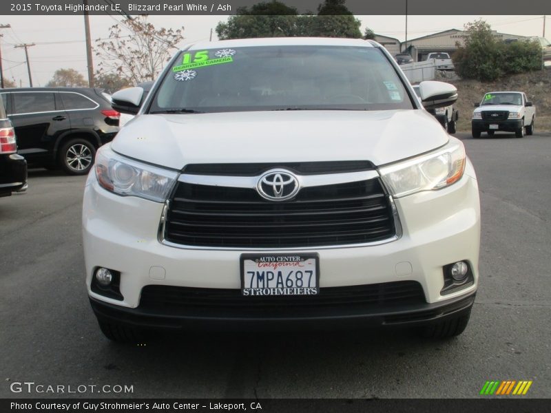 Blizzard Pearl White / Ash 2015 Toyota Highlander LE