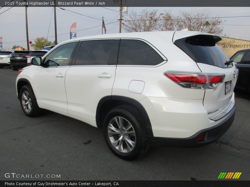 Blizzard Pearl White / Ash 2015 Toyota Highlander LE