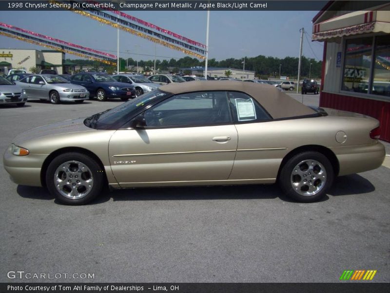 Champagne Pearl Metallic / Agate Black/Light Camel 1998 Chrysler Sebring JXi Convertible