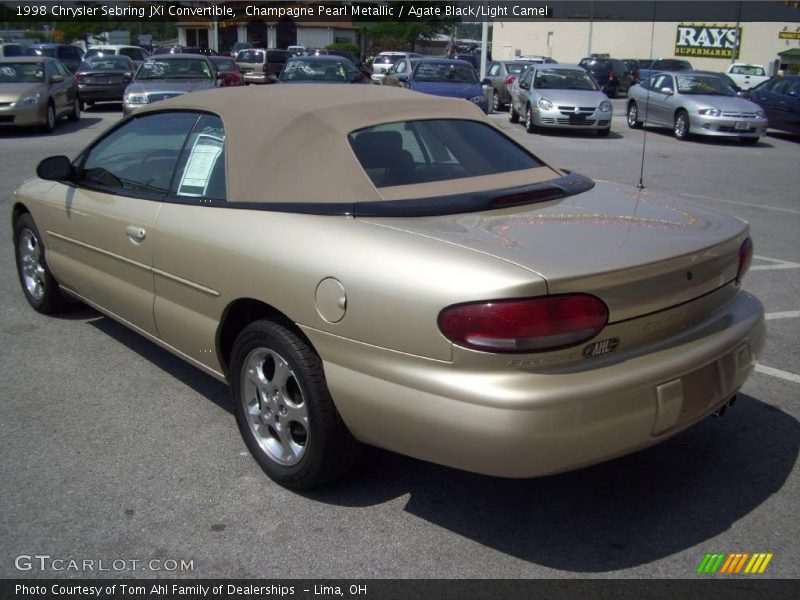 Champagne Pearl Metallic / Agate Black/Light Camel 1998 Chrysler Sebring JXi Convertible