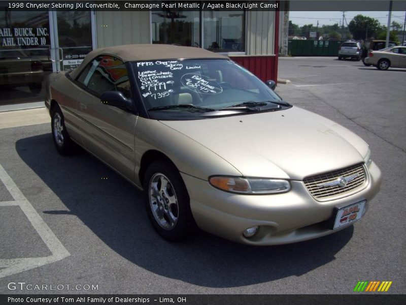Champagne Pearl Metallic / Agate Black/Light Camel 1998 Chrysler Sebring JXi Convertible