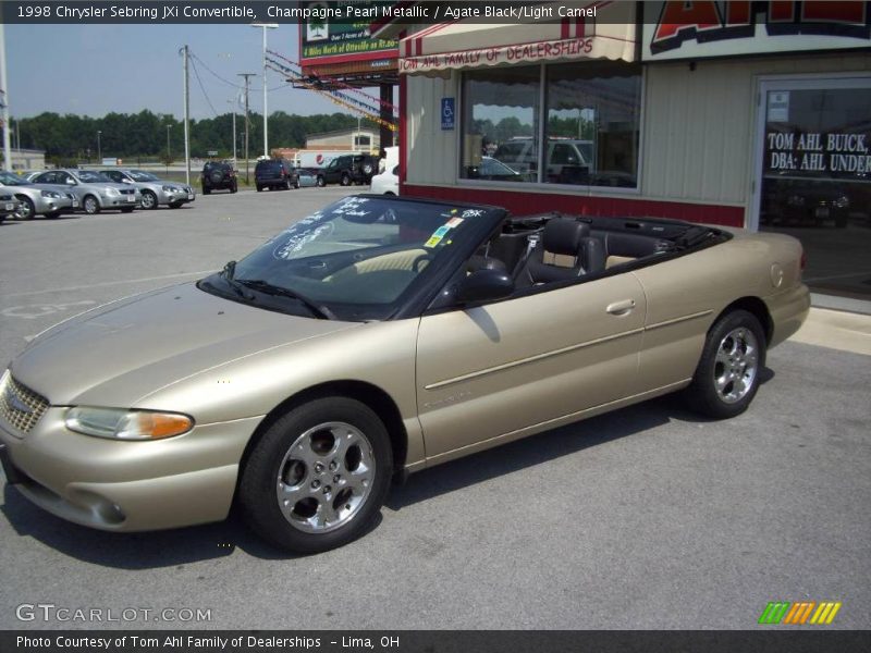 Champagne Pearl Metallic / Agate Black/Light Camel 1998 Chrysler Sebring JXi Convertible