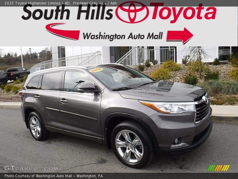 Predawn Gray Mica / Ash 2015 Toyota Highlander Limited AWD