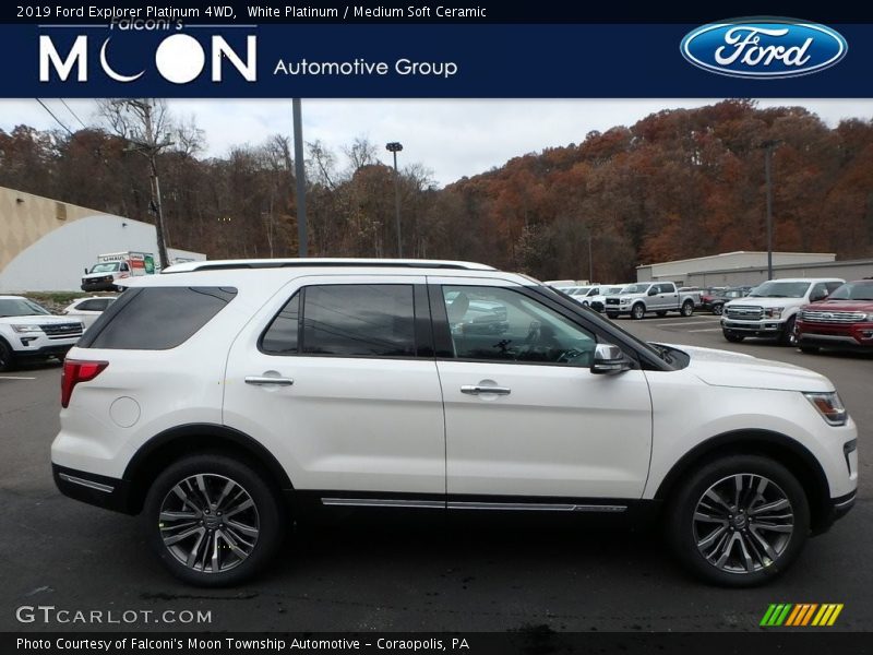 White Platinum / Medium Soft Ceramic 2019 Ford Explorer Platinum 4WD