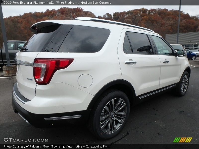 White Platinum / Medium Soft Ceramic 2019 Ford Explorer Platinum 4WD